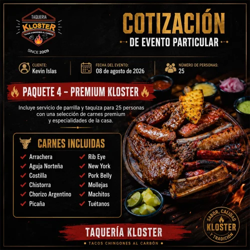 COTIZACIÓN DE EVENTO PARTICULAR 117